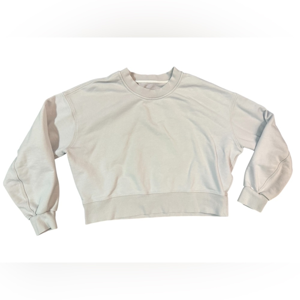 LuluLemon Perfectly Oversized Cropped Crew French Terry In White Opal Size Small - Picture 6 of 9